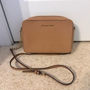 Michael Kors Brown Crossbody Bag with Gold Chain